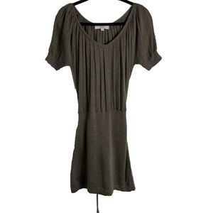 Ann Taylor LOFT Knit Tie Waist Merino Wool Blend Dress Short Sleeve Knee Length